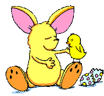 Gif animé Pâques lapin poussins